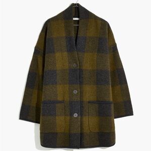 Madewell Buffalo Check Sweater Coat